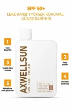 AXWELL 50 SPF+ Leke Karşıtı Nemlendirici Yüksek Koruma Güneş Kremi 125 ml