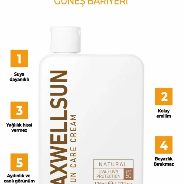 AXWELL 50 SPF+ Leke Karşıtı Nemlendirici Yüksek Koruma Güneş Kremi 125 ml