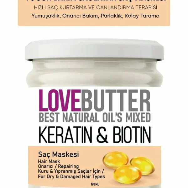 LoveButter Keratin & Biotin Saç Maskesi 190 ml