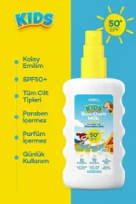 AXWELL Kids Spf50+ Çok Yüksek Koruyucu Çocuk İçin Yüz & Vücut Güneş Sütü Spreyi 200 mL - Image 3