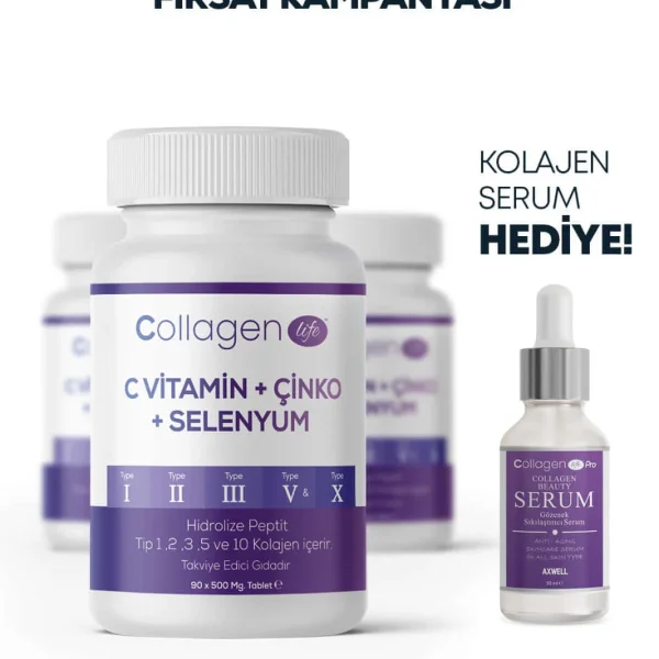 3 Adet Fırsat Kampanyası!!! Ek olarak Kolajen Serum HEDİYE!